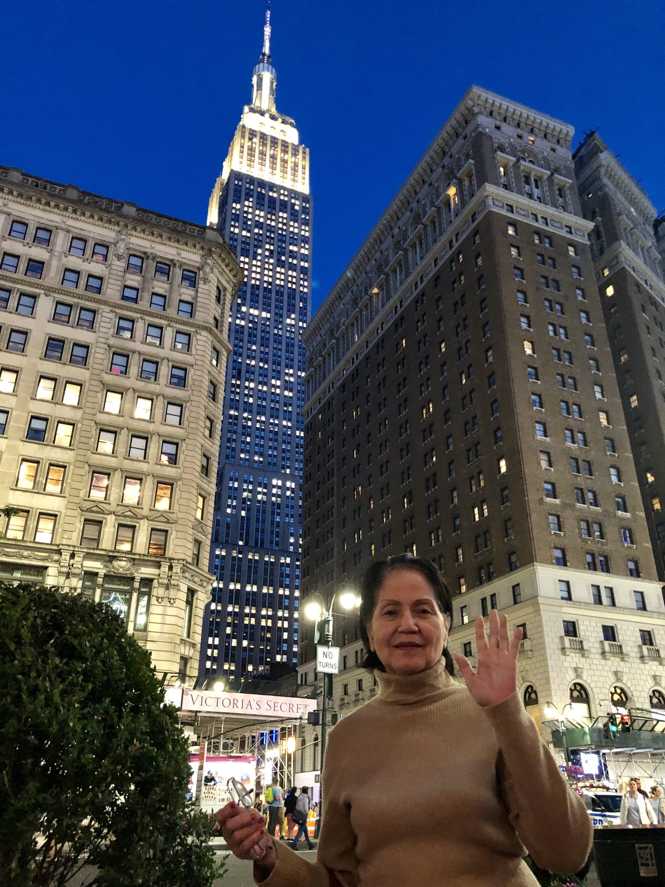 Connie in Midtown Manhattan at night