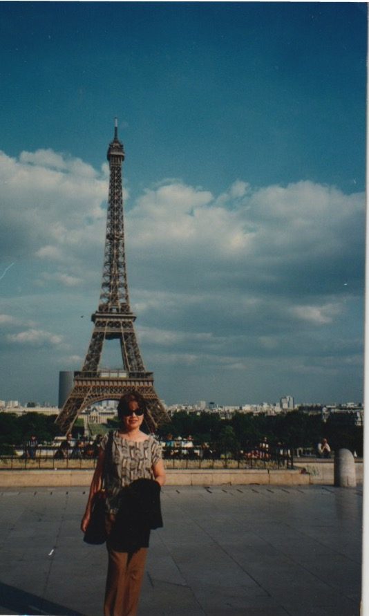 Connie at the Eiffel Tower, Paris